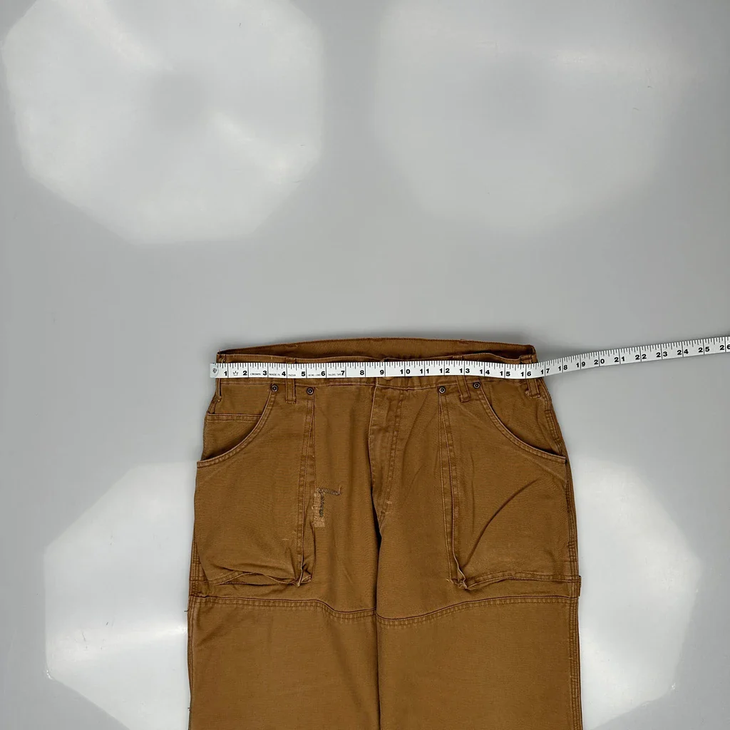 Dickies Double Knee Carpenter Trousers - 32W 31L Brown Cotton - Image 3