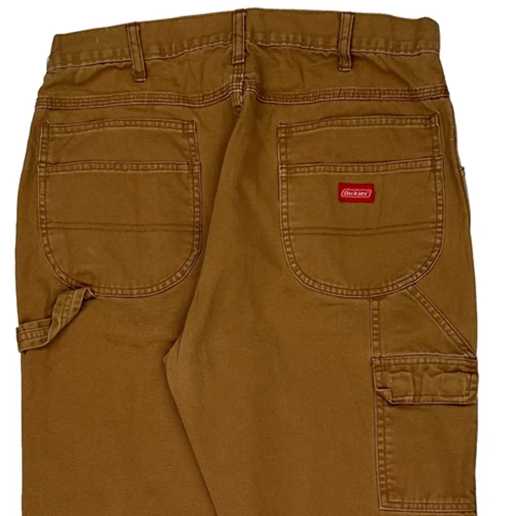 Dickies Double Knee Carpenter Trousers - 32W 31L Brown Cotton - Image 8