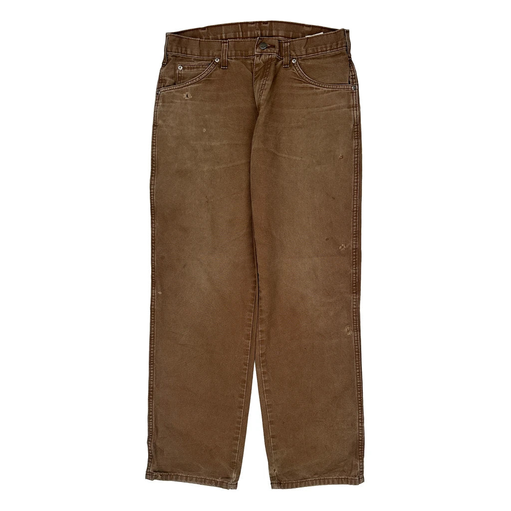 Dickies Carpenter Trousers - 32W 31L Brown Cotton - Image 2