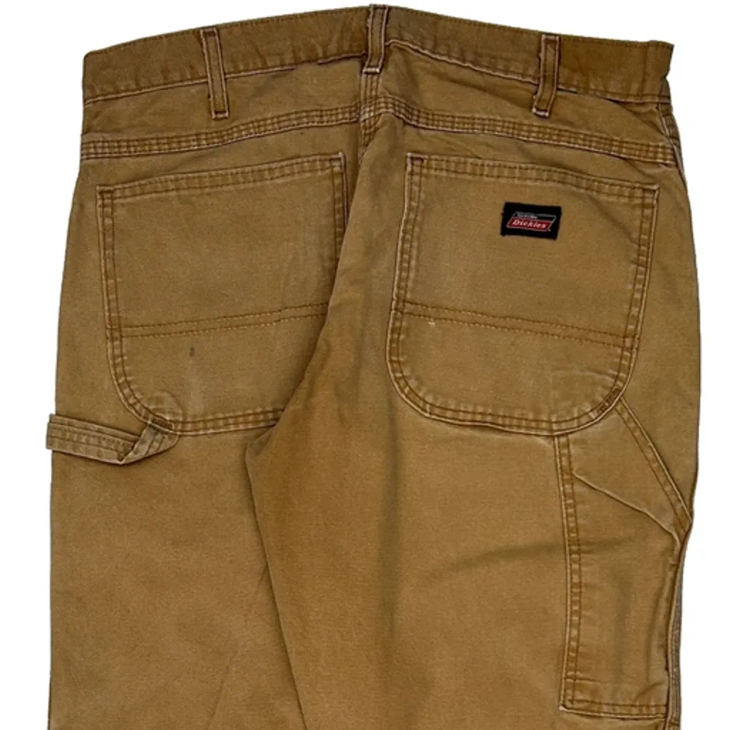 Dickies Carpenter Trousers - 32W 27L Brown Cotton - Image 8