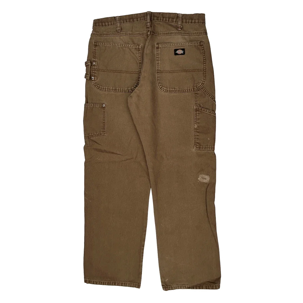 Dickies Carpenter Trousers - 32W 30L Brown Cotton