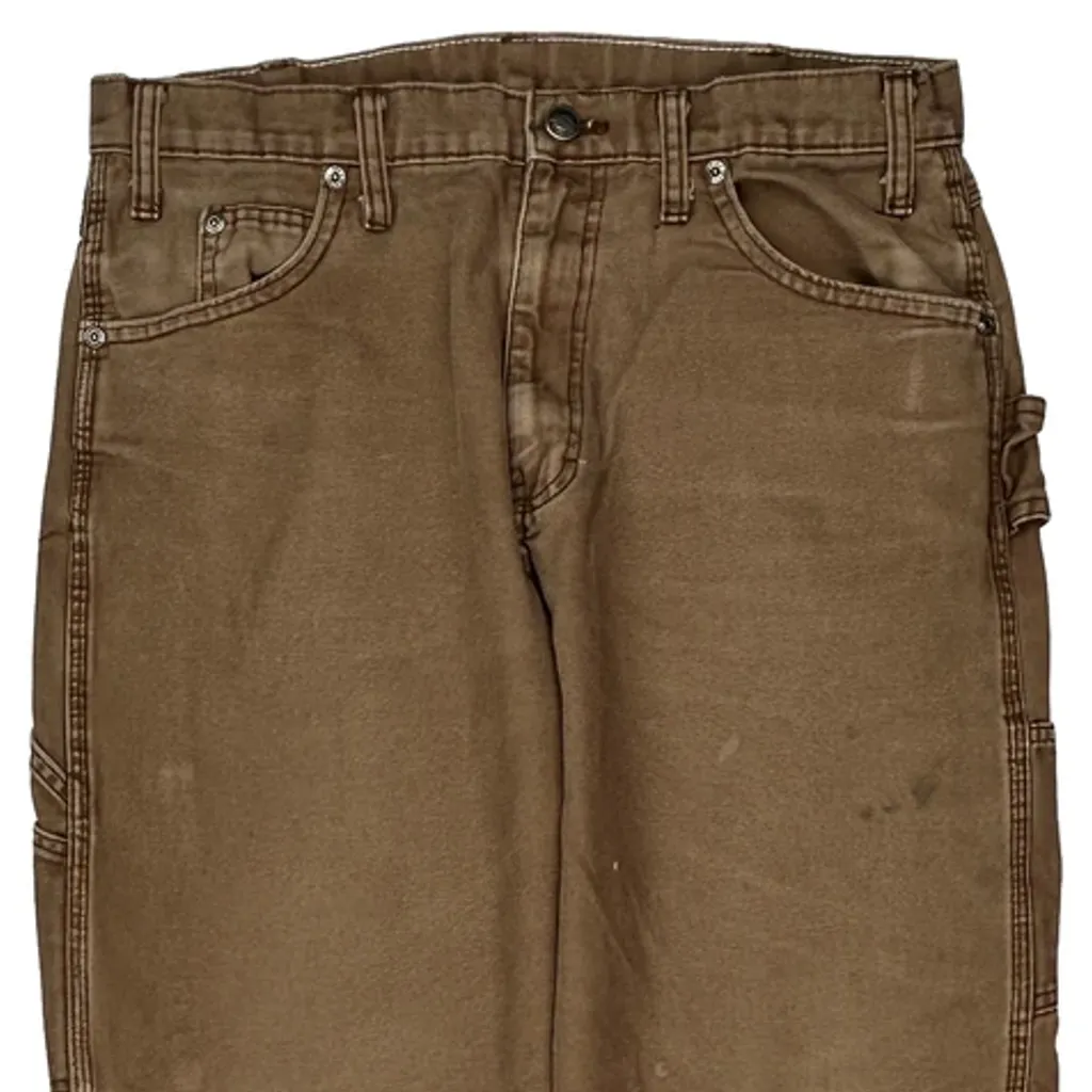 Dickies Carpenter Trousers - 32W 30L Brown Cotton - Image 10