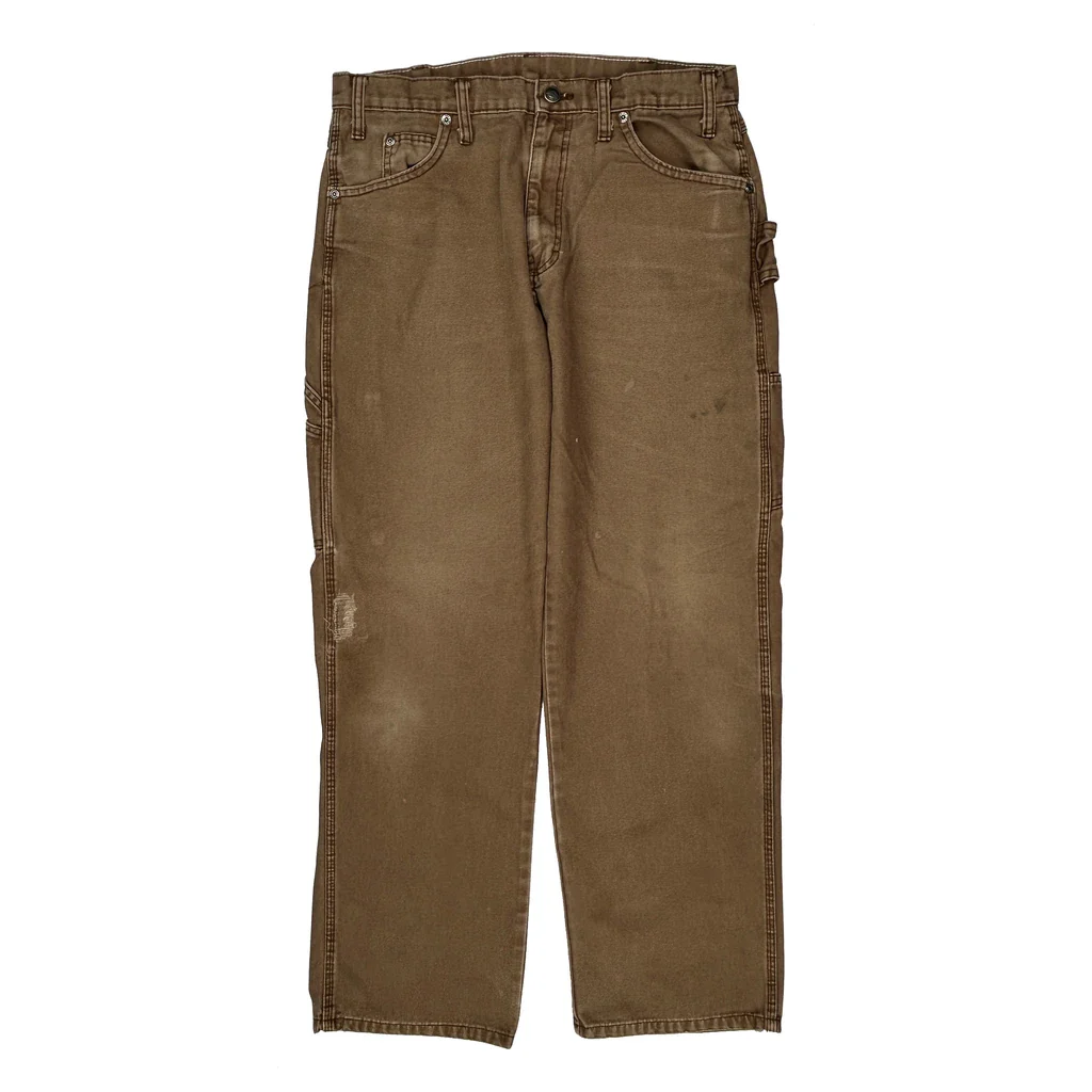 Dickies Carpenter Trousers - 32W 30L Brown Cotton - Image 2