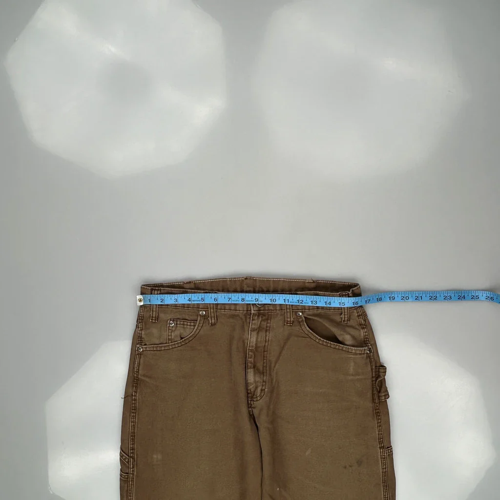 Dickies Carpenter Trousers - 32W 30L Brown Cotton - Image 3