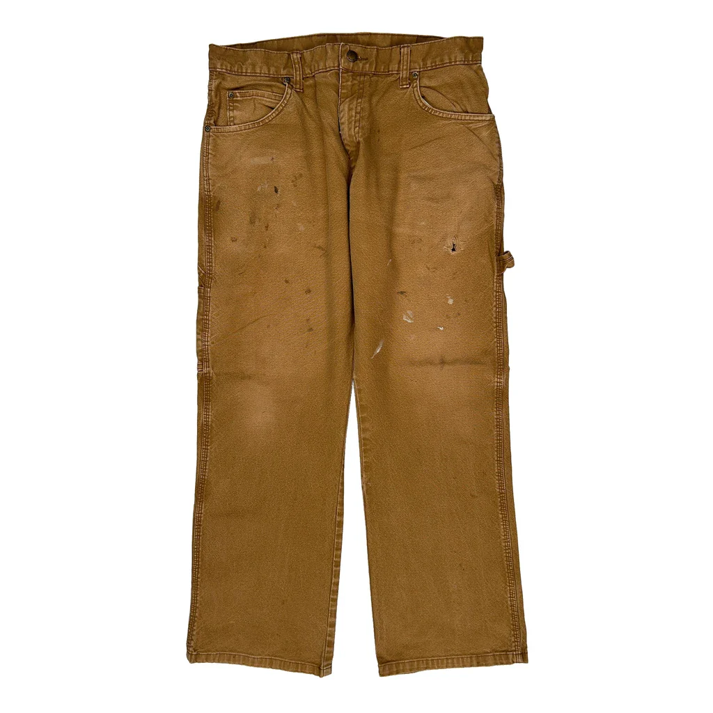 Dickies Carpenter Trousers - 32W 29L Brown Cotton - Image 2