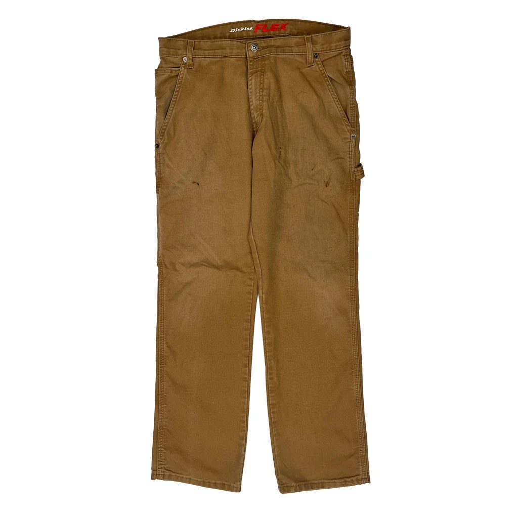 Dickies Carpenter Trousers - 32W 30L Brown Cotton - Image 2
