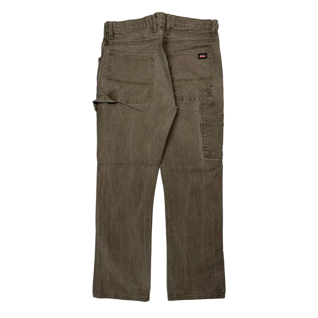 Dickies Carpenter Trousers - 33W 32L Brown Cotton