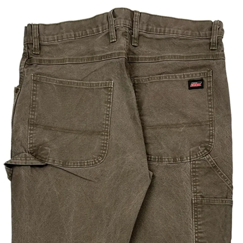 Dickies Carpenter Trousers - 33W 32L Brown Cotton - Image 7