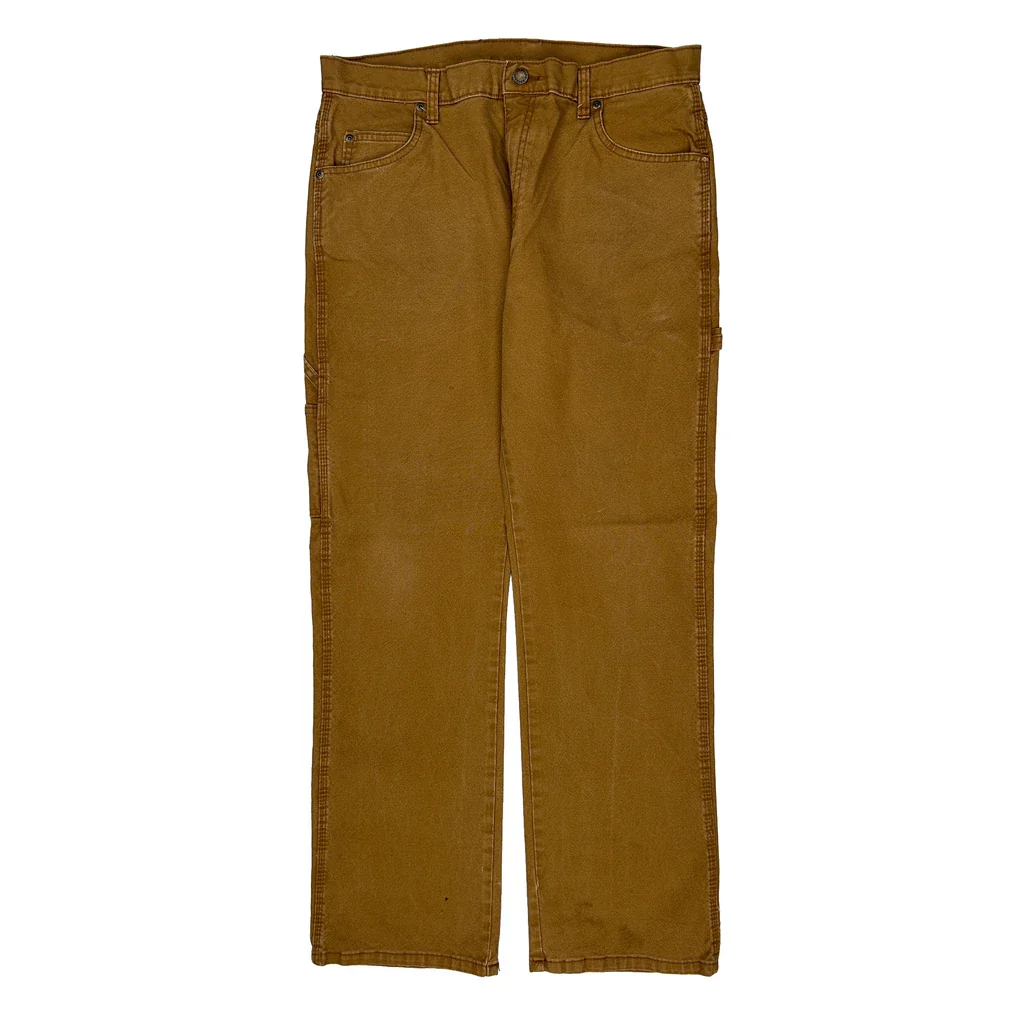 Dickies Carpenter Trousers - 33W 32L Brown Cotton - Image 2
