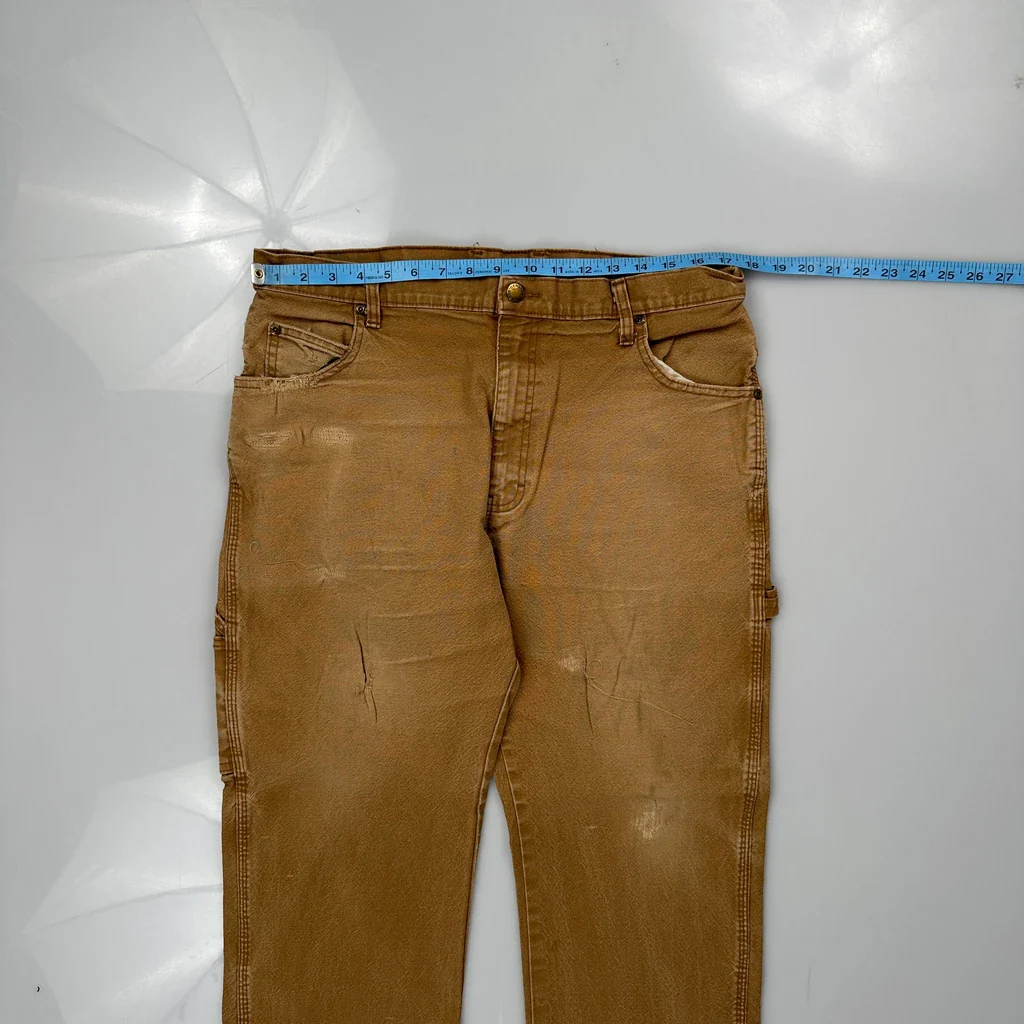 Dickies Carpenter Trousers - 34W 29L Brown Cotton - Image 3