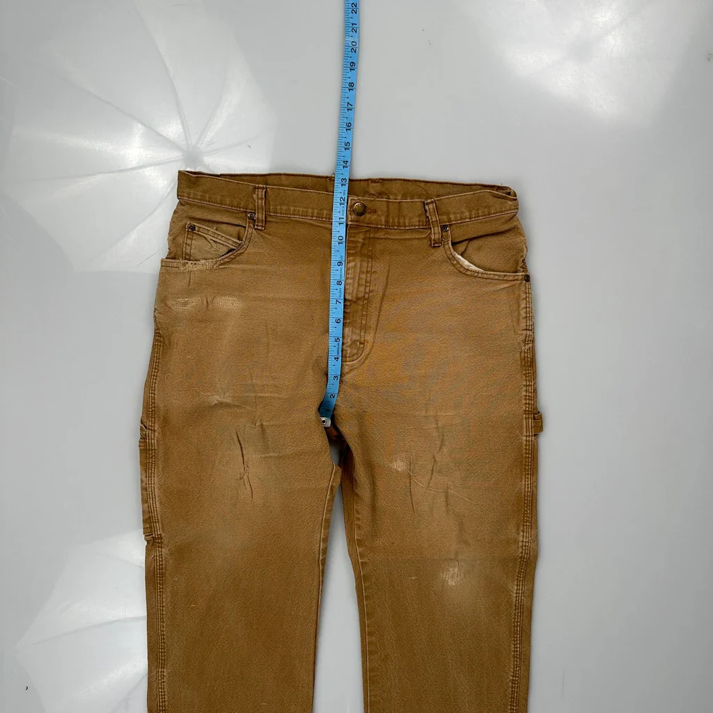 Dickies Carpenter Trousers - 34W 29L Brown Cotton - Image 4