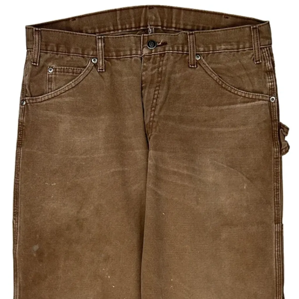 Dickies Carpenter Trousers - 34W 32L Brown Cotton - Image 10