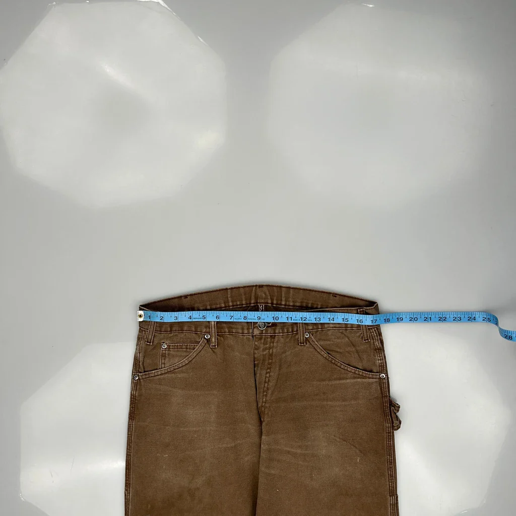 Dickies Carpenter Trousers - 34W 32L Brown Cotton - Image 3