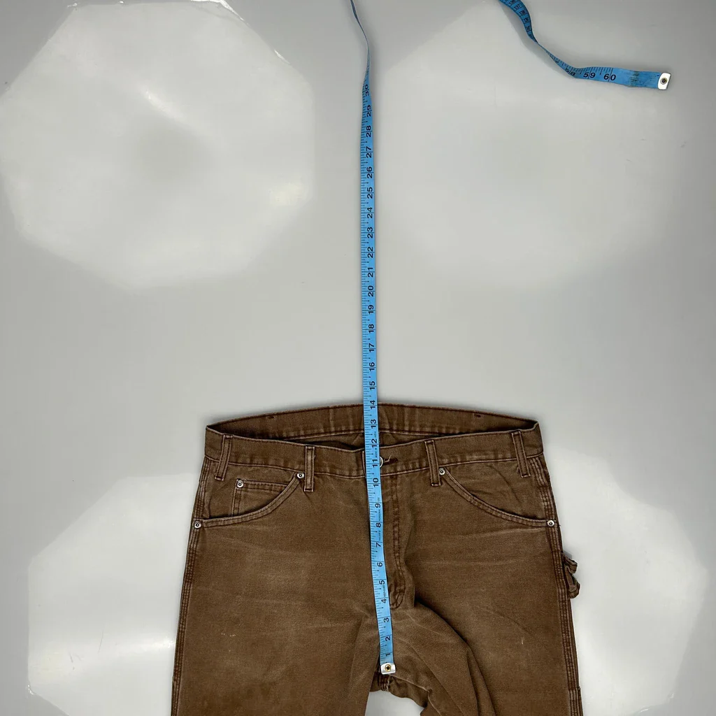 Dickies Carpenter Trousers - 34W 32L Brown Cotton - Image 4