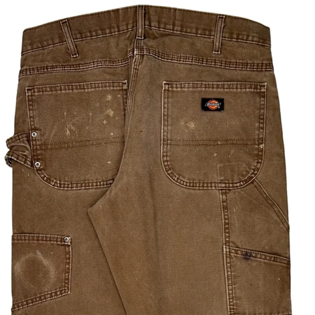 Dickies Carpenter Trousers - 34W 32L Brown Cotton - Image 8