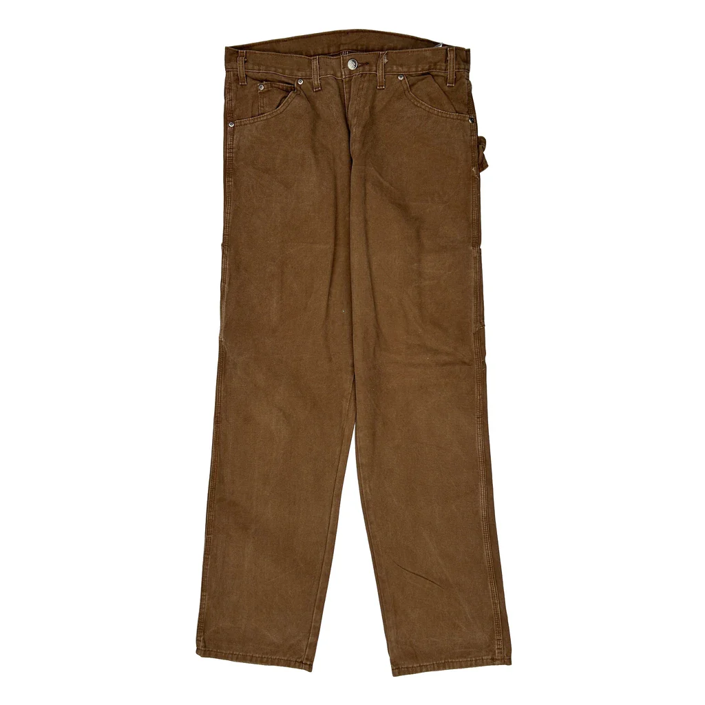 Dickies Carpenter Trousers - 34W 34L Brown Cotton - Image 2