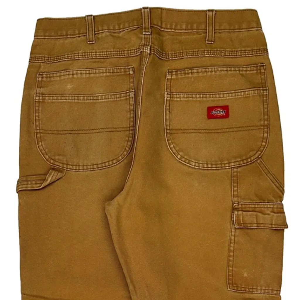 Dickies Double Knee Carpenter Trousers - 34W 29L Brown Cotton - Image 8