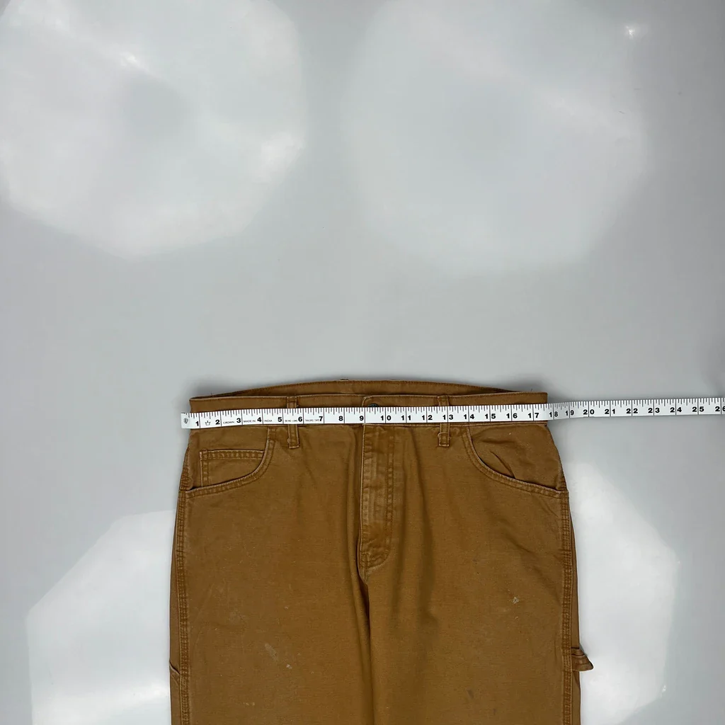 Dickies Carpenter Trousers - 34W 30L Brown Cotton - Image 3