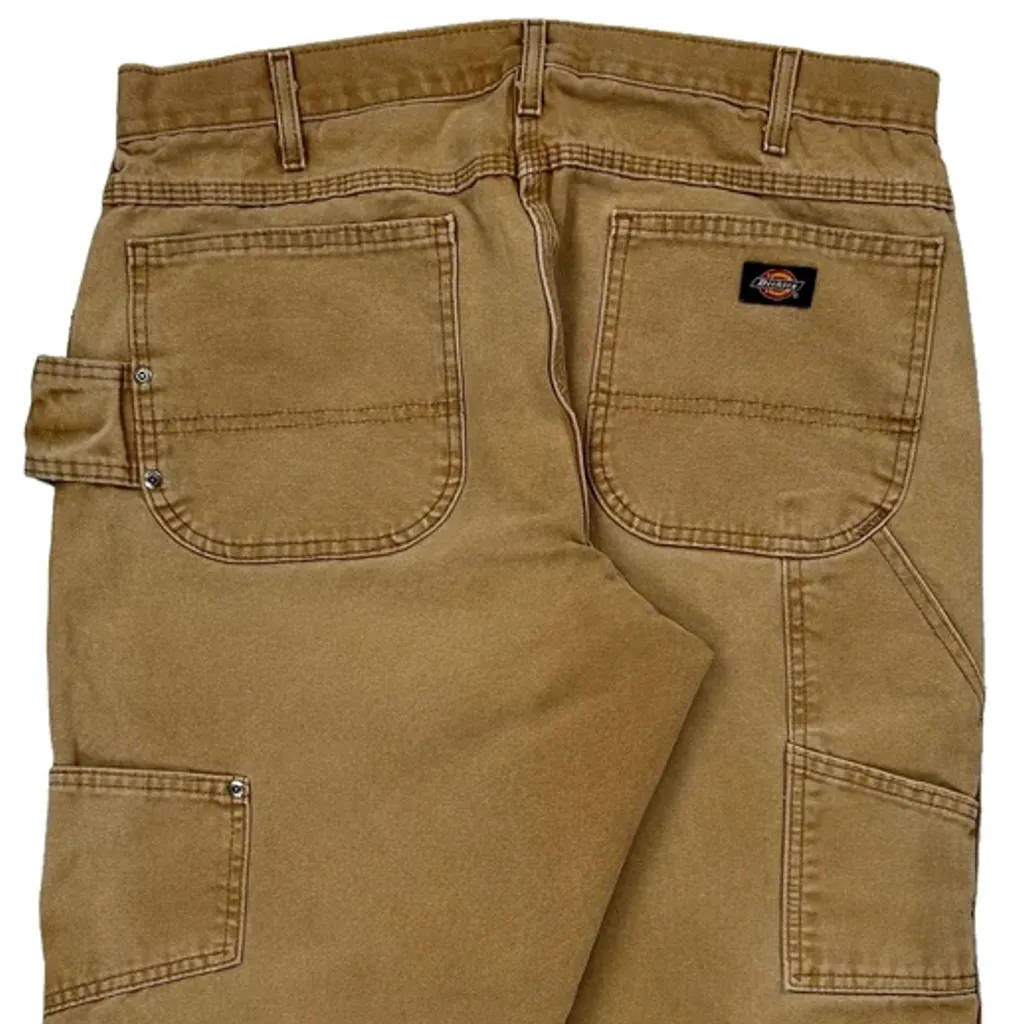 Dickies Carpenter Trousers - 34W 28L Brown Cotton - Image 8