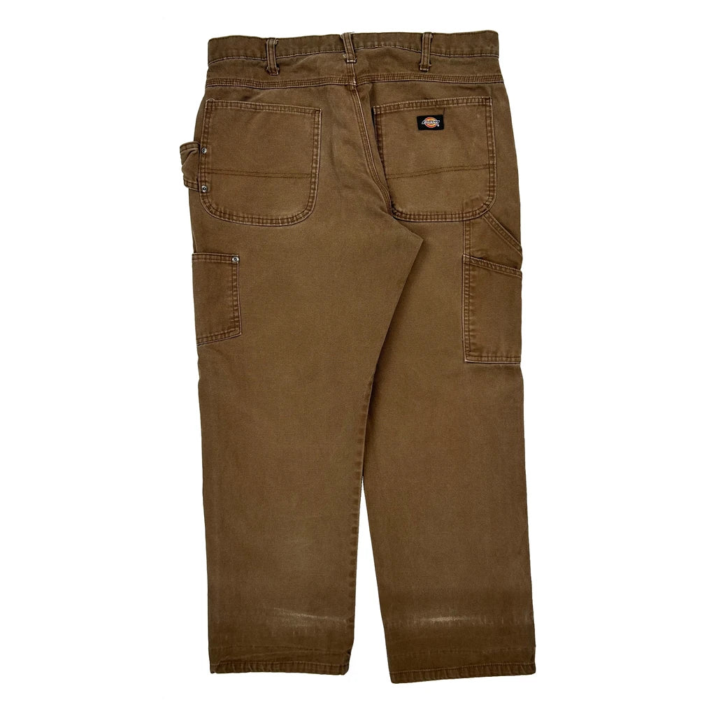 Dickies Carpenter Trousers - 34W 29L Brown Cotton