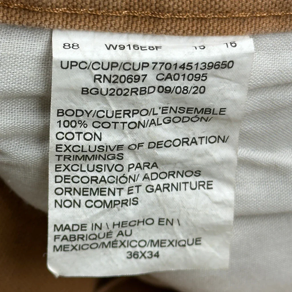 Dickies Carpenter Trousers - 34W 34L Brown Cotton - Image 6