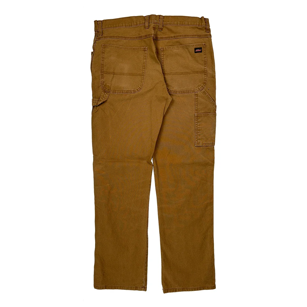 Dickies Carpenter Trousers - 35W 33L Brown Cotton