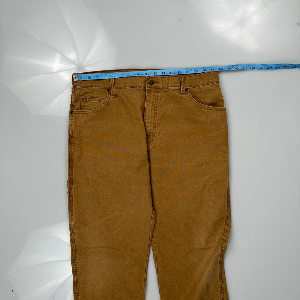 Dickies Carpenter Trousers - 35W 33L Brown Cotton - Image 3