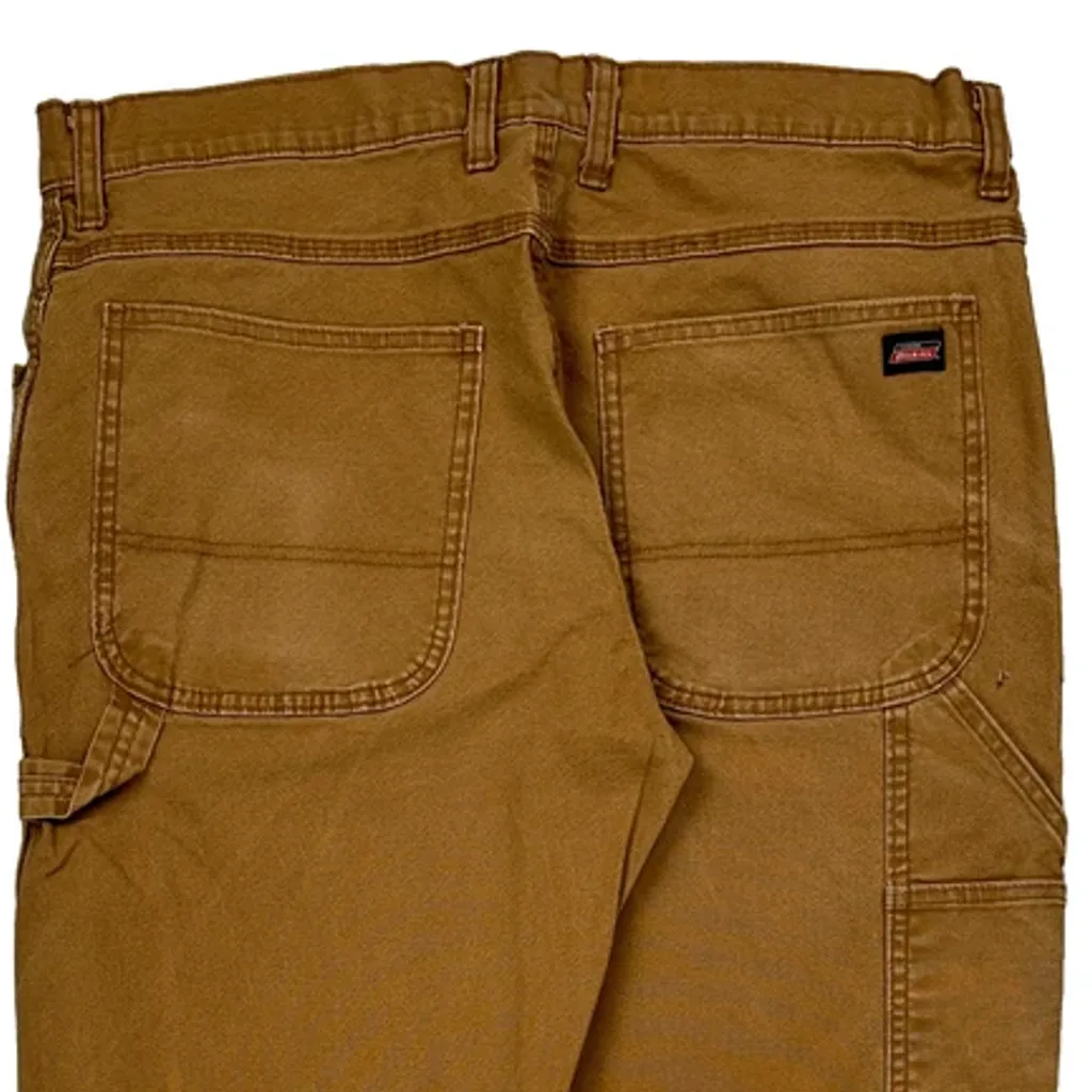 Dickies Carpenter Trousers - 35W 33L Brown Cotton - Image 7