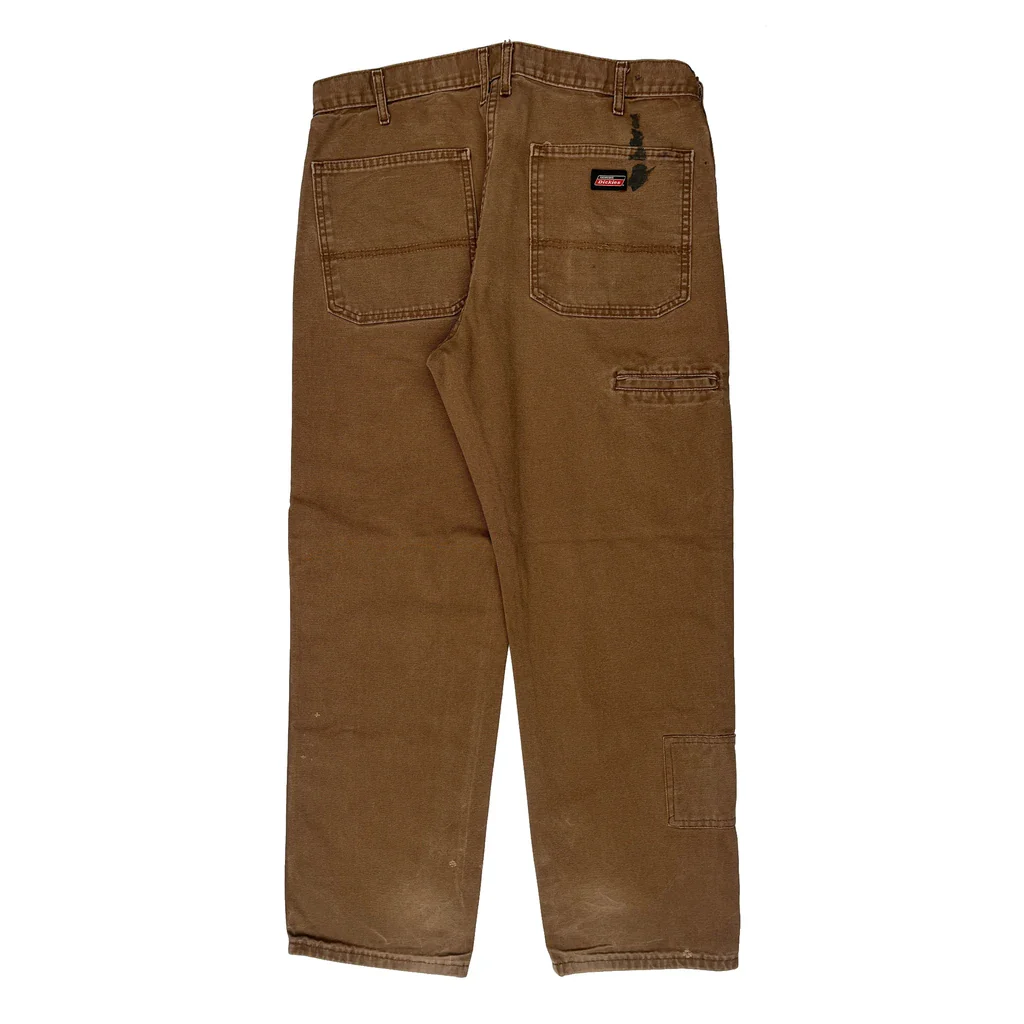 Dickies Carpenter Trousers - 35W 31L Brown Cotton