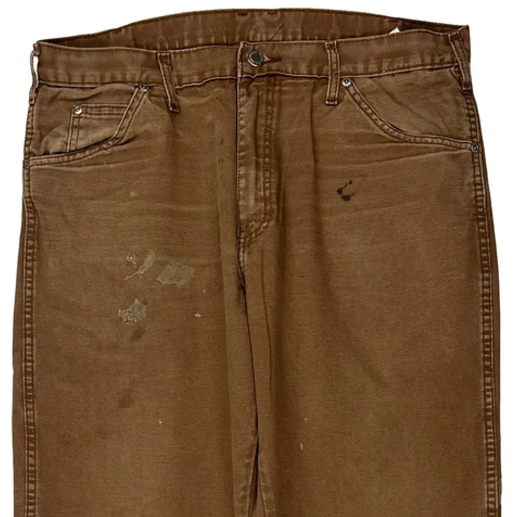 Dickies Carpenter Trousers - 35W 31L Brown Cotton - Image 11