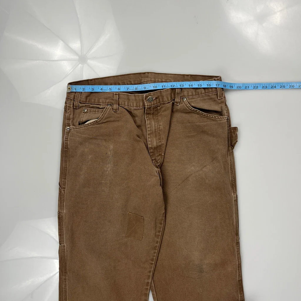 Dickies Carpenter Trousers - 36W 33L Brown Cotton - Image 3