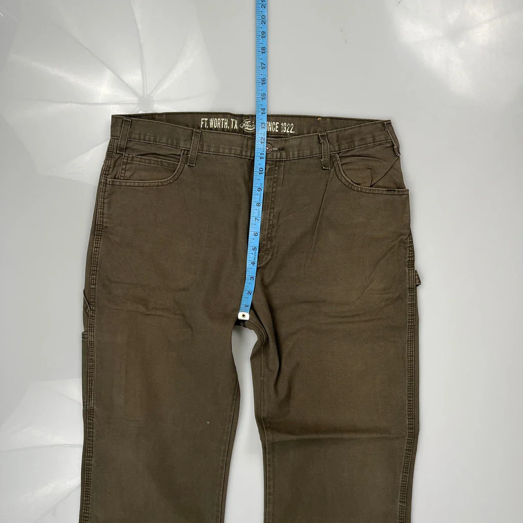 Dickies Carpenter Trousers - 36W 32L Brown Cotton - Image 4