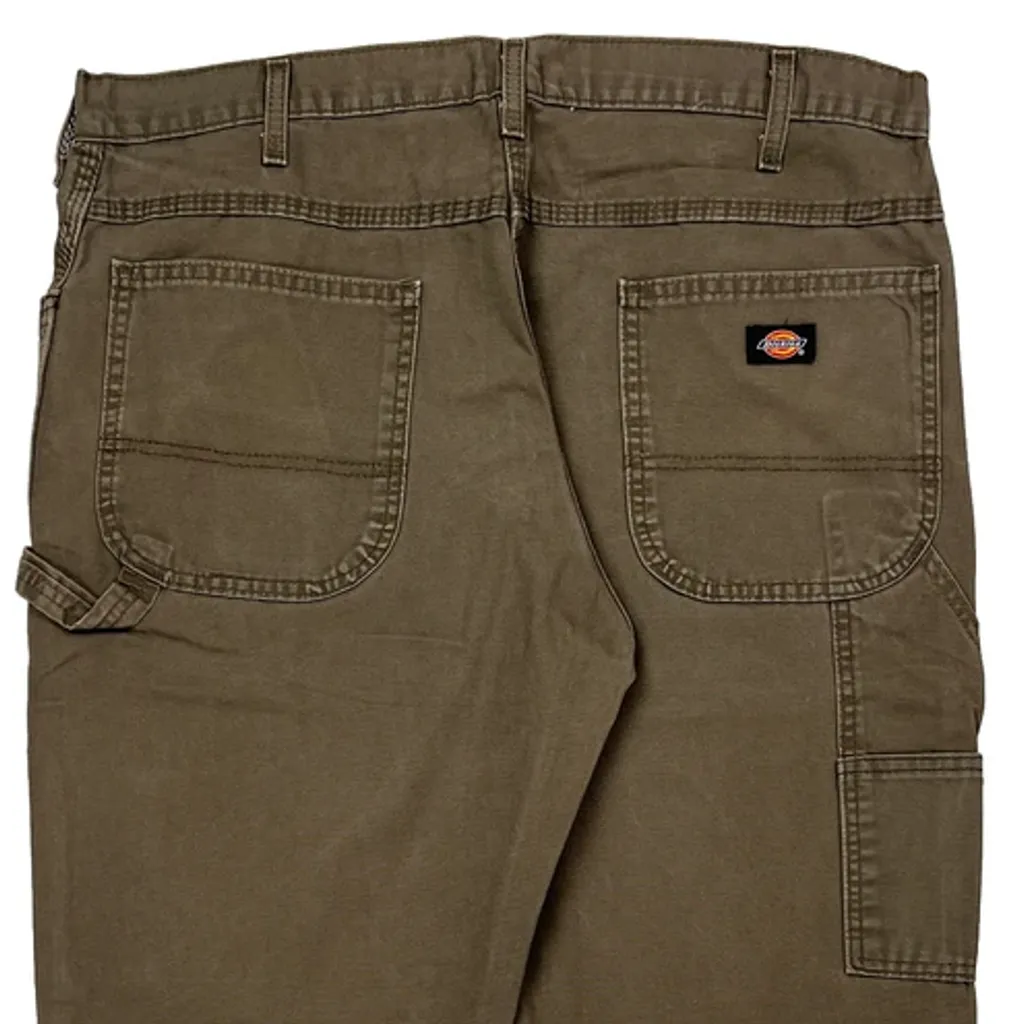 Dickies Carpenter Trousers - 36W 32L Brown Cotton - Image 7