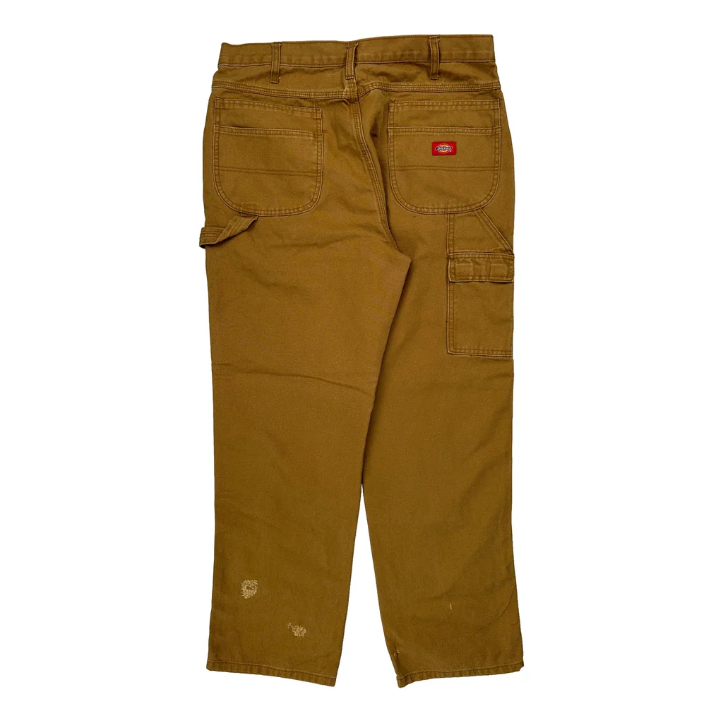 Dickies Carpenter Trousers - 36W 32L Brown Cotton