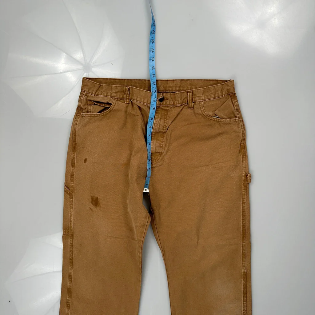 Dickies Carpenter Trousers - 36W 27L Brown Cotton - Image 4