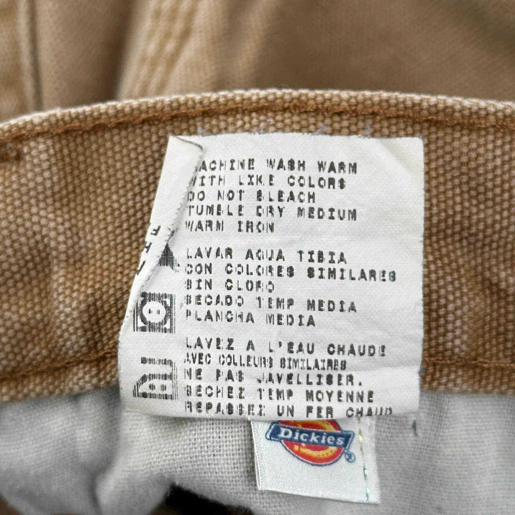 Dickies Double Knee Carpenter Trousers - 36W 32L Brown Cotton - Image 7