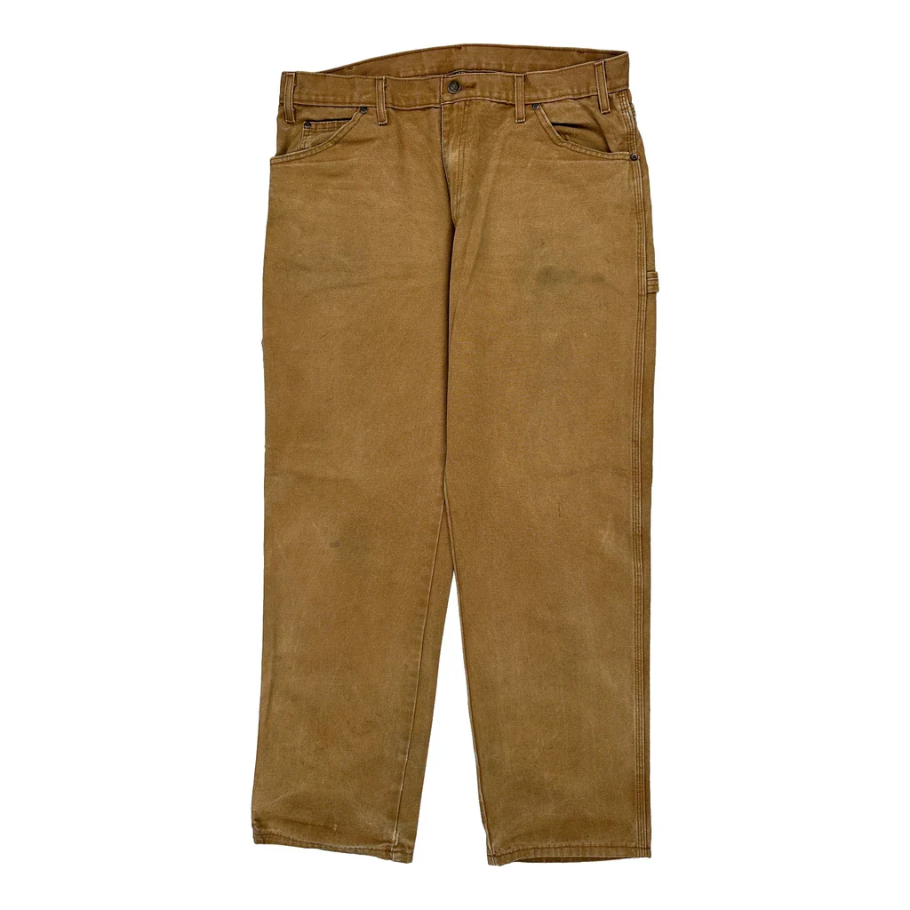 Dickies Carpenter Trousers - 36W 32L Brown Cotton - Image 2