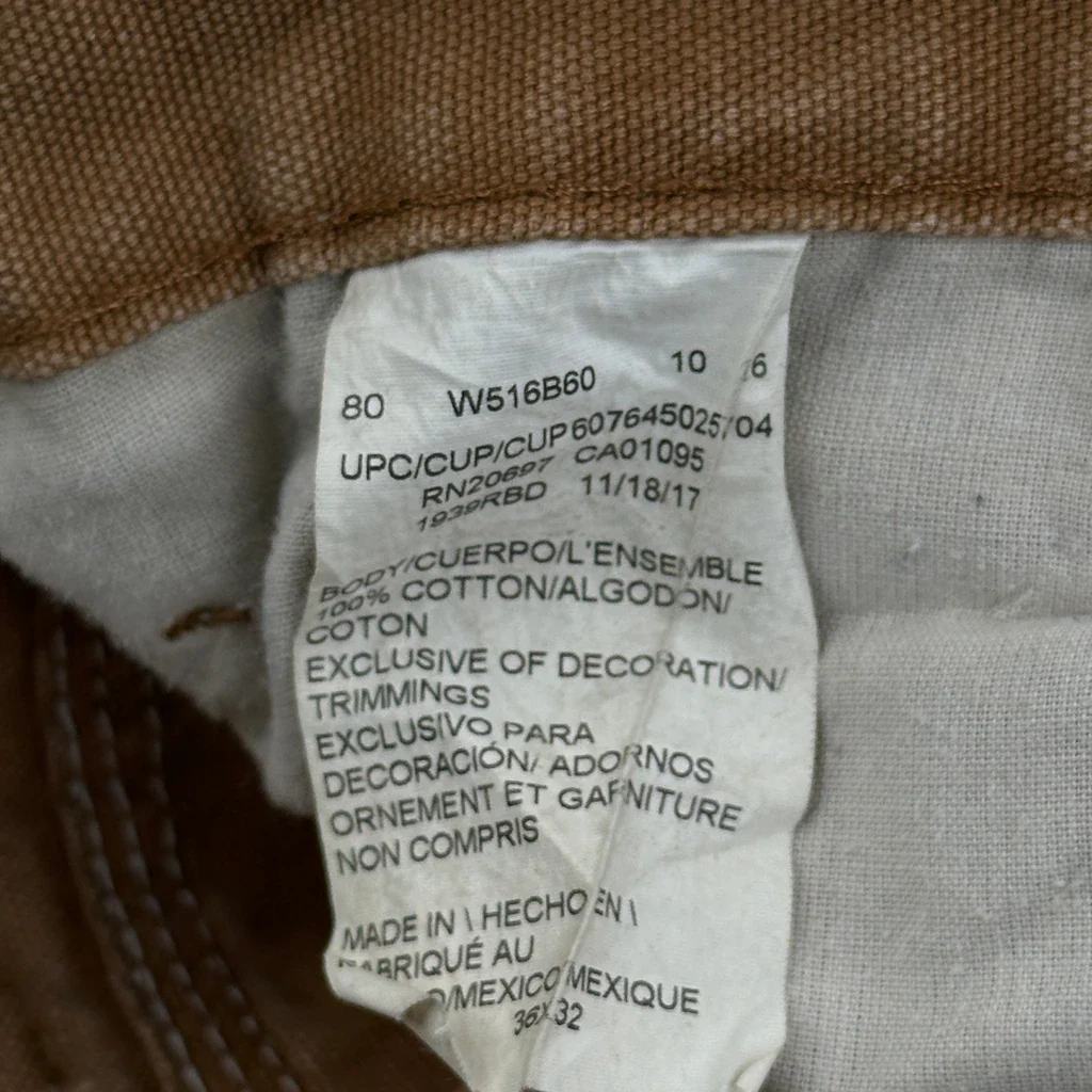 Dickies Carpenter Trousers - 36W 32L Brown Cotton - Image 6