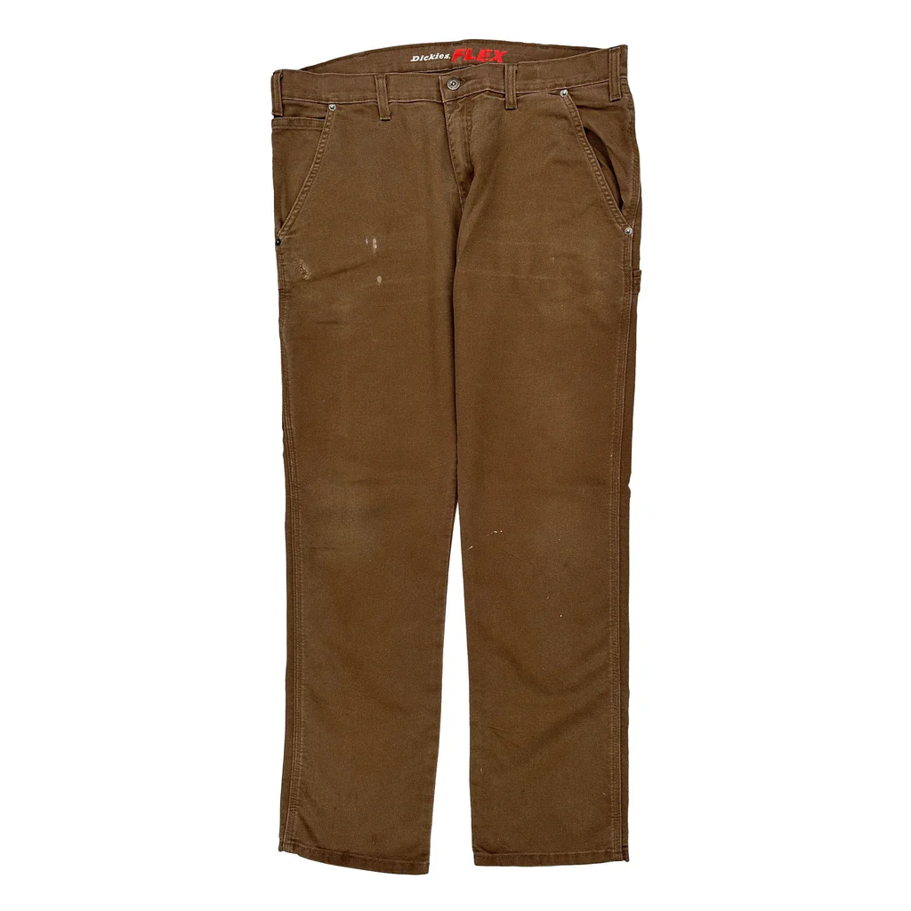 Dickies Carpenter Trousers - 36W 34L Brown Cotton Blend - Image 2
