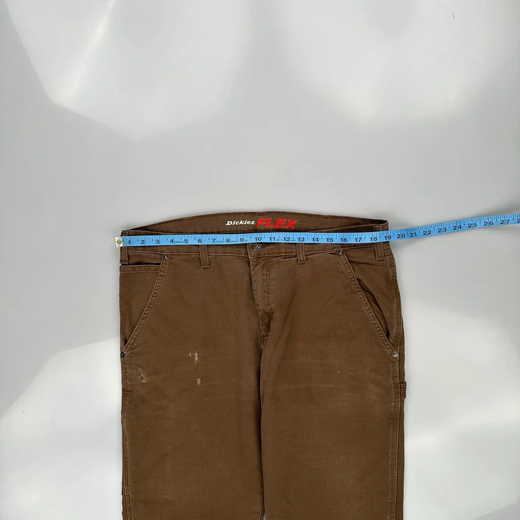 Dickies Carpenter Trousers - 36W 34L Brown Cotton Blend - Image 3