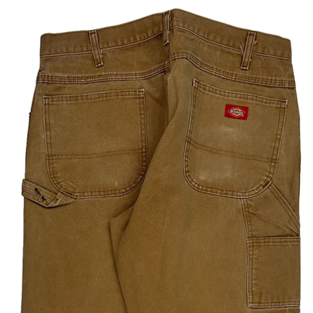 Dickies Carpenter Trousers - 36W 32L Brown Cotton - Image 8