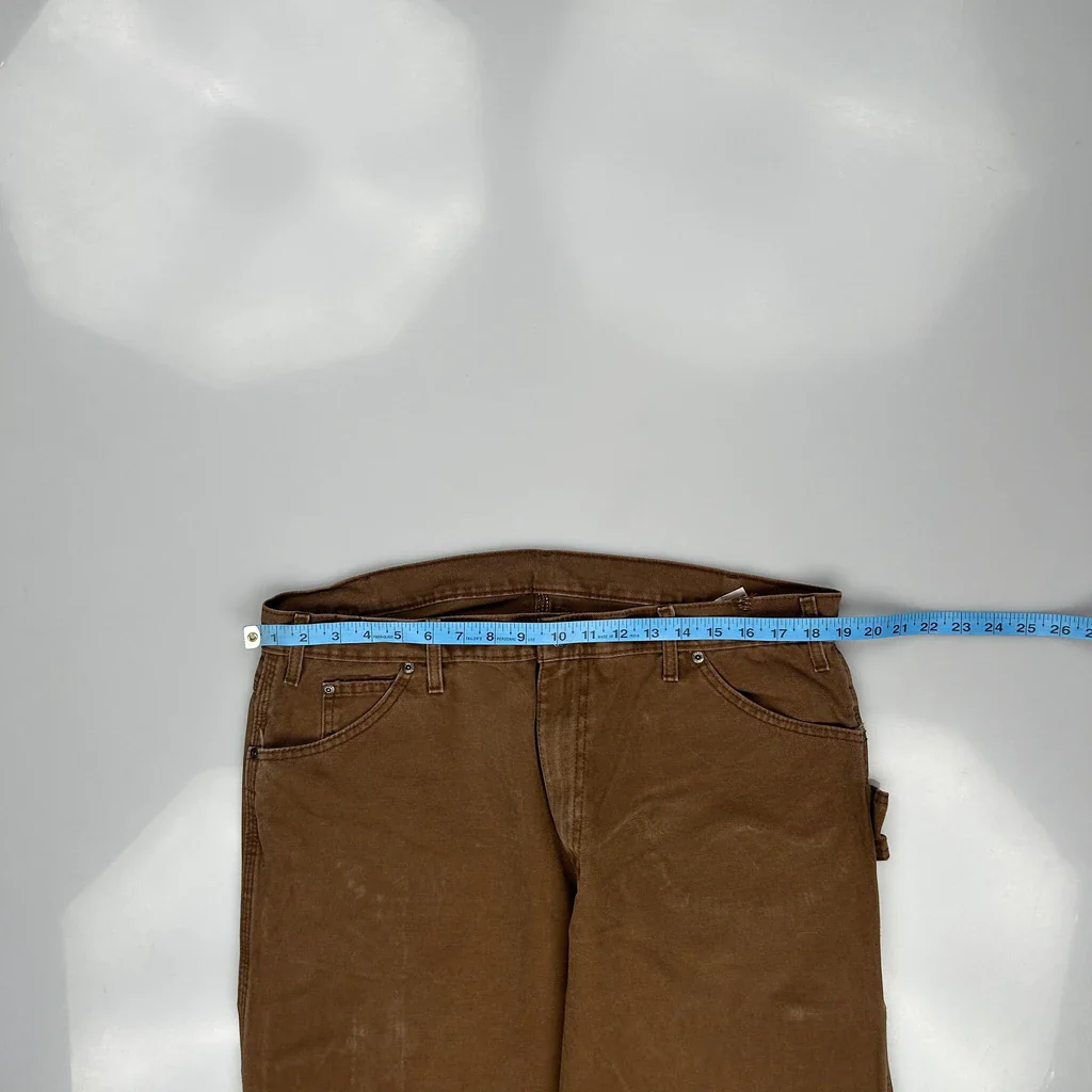 Dickies Carpenter Trousers - 36W 30L Brown Cotton - Image 3