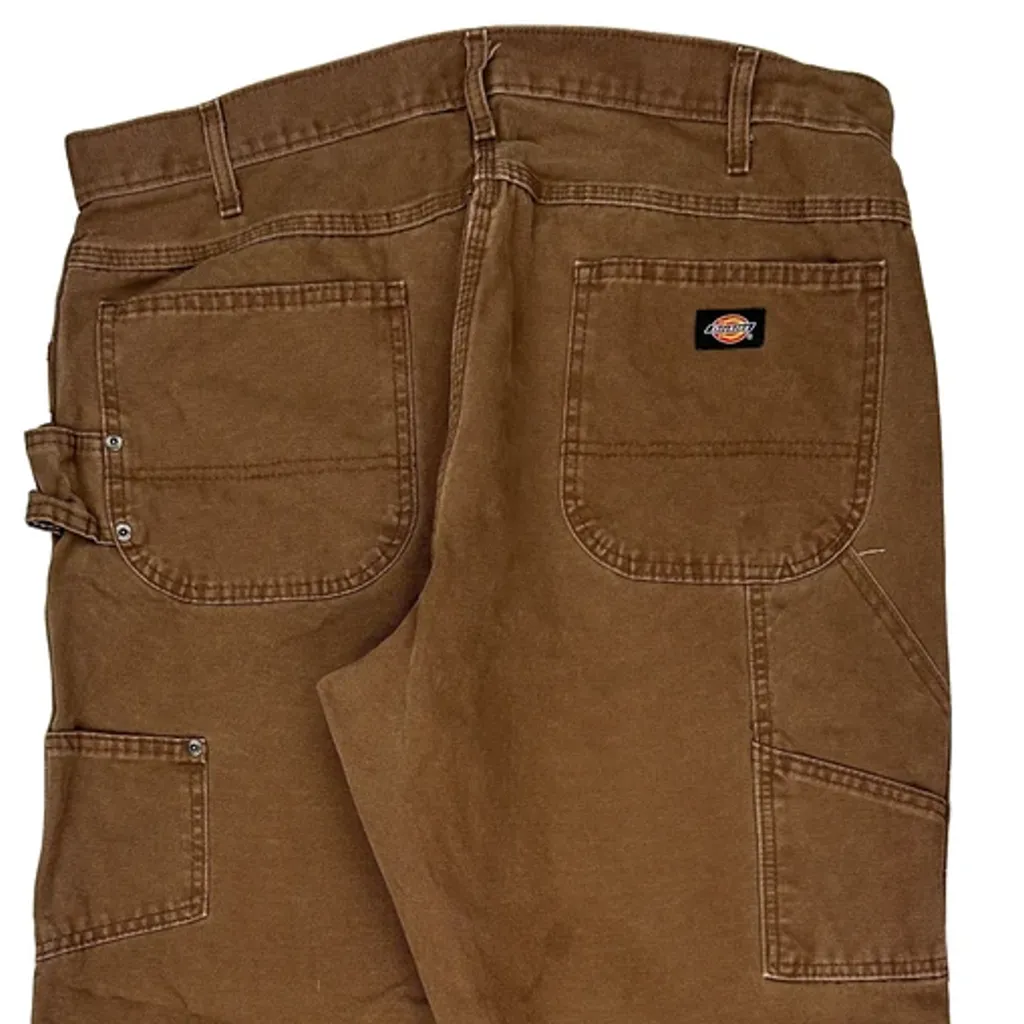Dickies Carpenter Trousers - 36W 30L Brown Cotton - Image 9