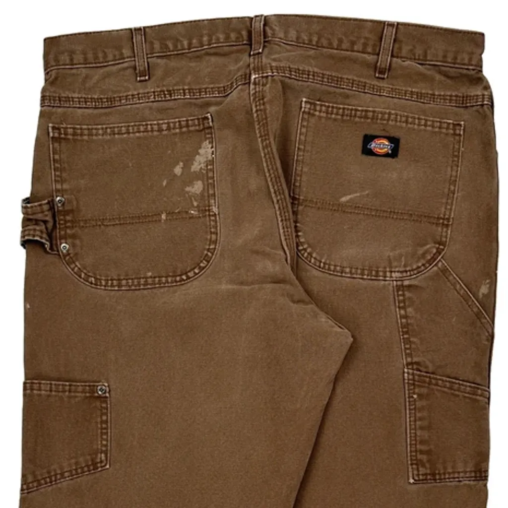 Dickies Carpenter Trousers - 36W 33L Brown Cotton - Image 8