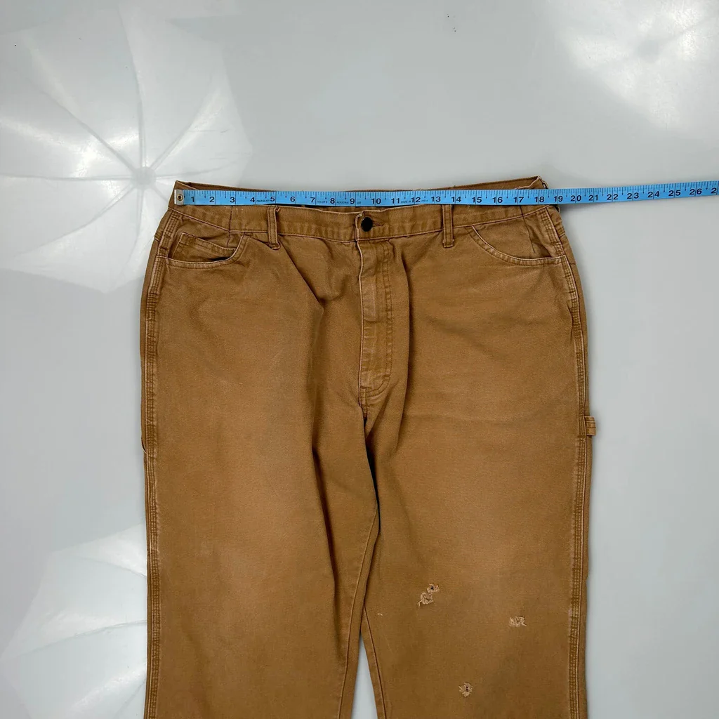 Dickies Carpenter Trousers - 36W 28L Brown Cotton - Image 3