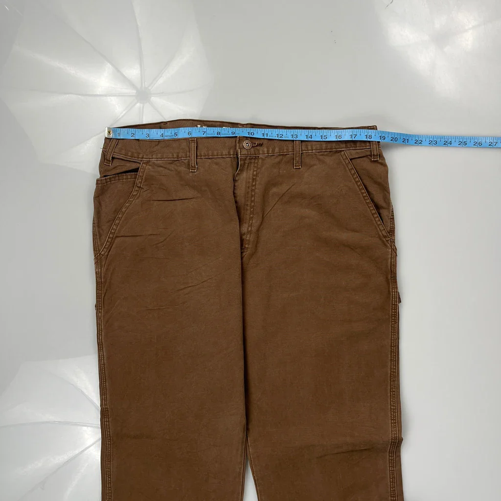 Dickies Carpenter Trousers - 38W 32L Brown Cotton - Image 3