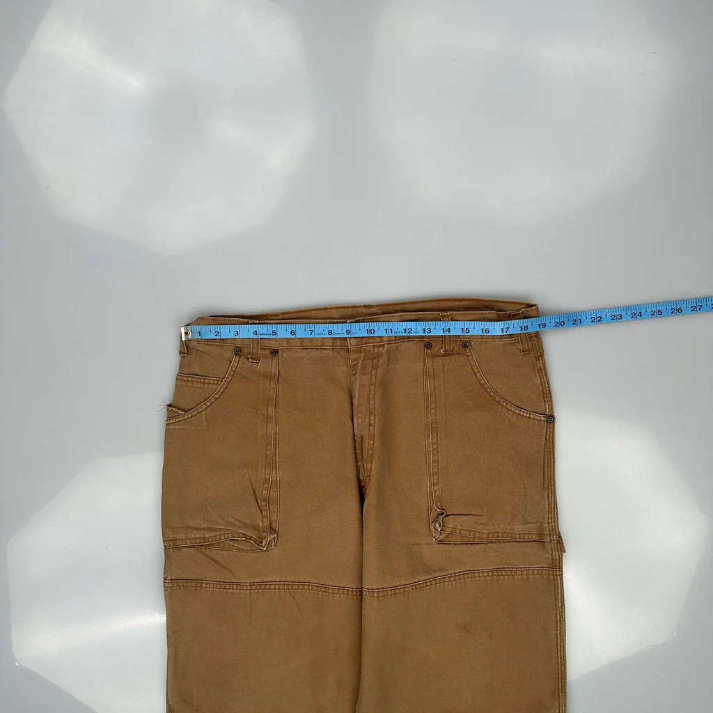 Dickies Double Knee Carpenter Trousers - 38W 31L Brown Cotton - Image 3