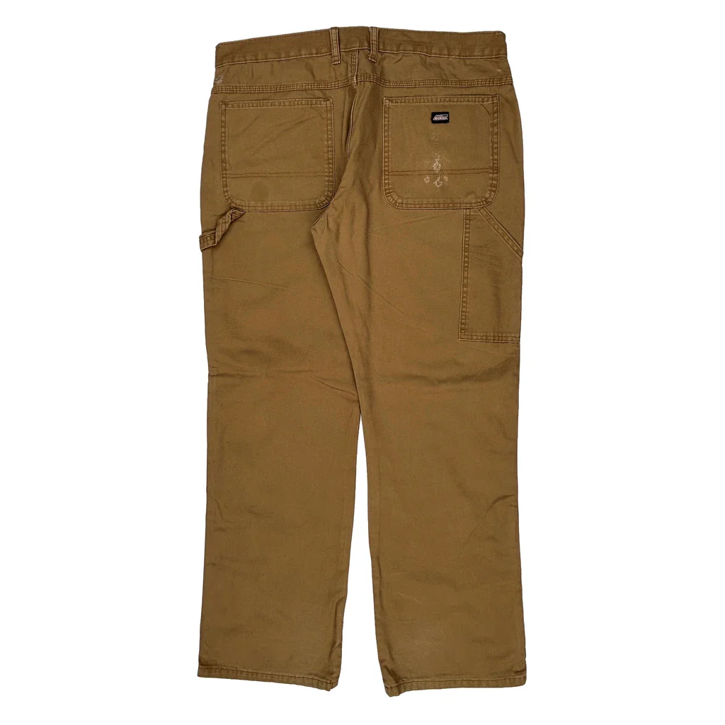 Dickies Carpenter Trousers - 38W 32L Brown Cotton