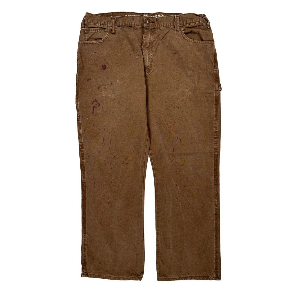 Dickies Carpenter Trousers - 38W 30L Brown Cotton - Image 2