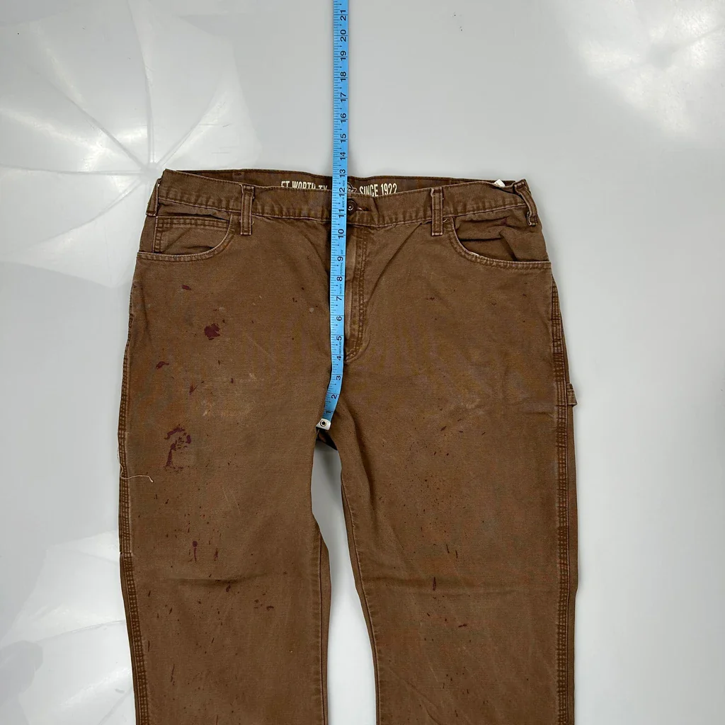 Dickies Carpenter Trousers - 38W 30L Brown Cotton - Image 4
